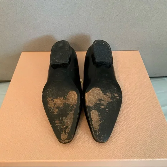 Authentic Celine Paris Leather Flat Loafer Black Rare Vintage Size 5.5 - Picture 13 of 14